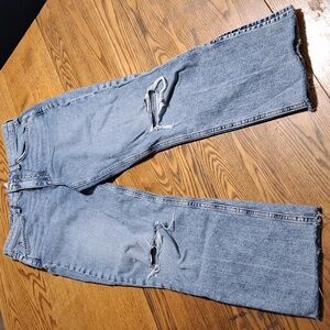 RAG & BONE Jeans Womens 29 Blue NINA High Rise ANKLE FLARE Distressed Denim Used